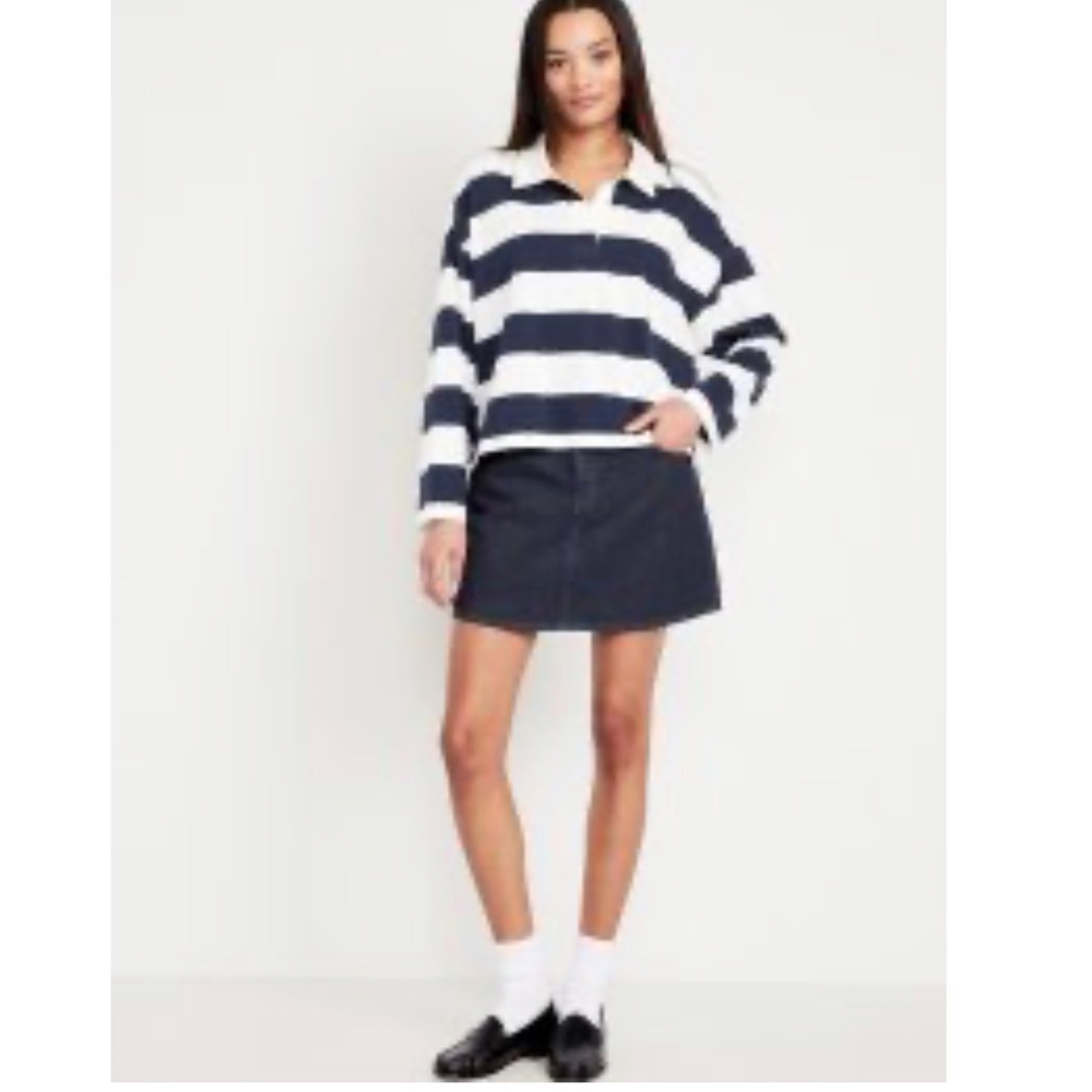NWT Old Navy High-Waisted OG A-Line Mini Skirt Dark Wash‎ Denim Women's Sz 22